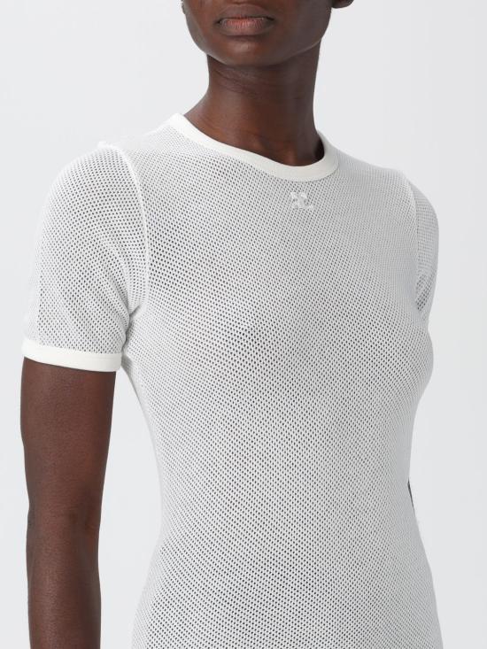 25FW 쿠레쥬 반팔 티셔츠 125JTS017JS0069 0001 White - COURREGES