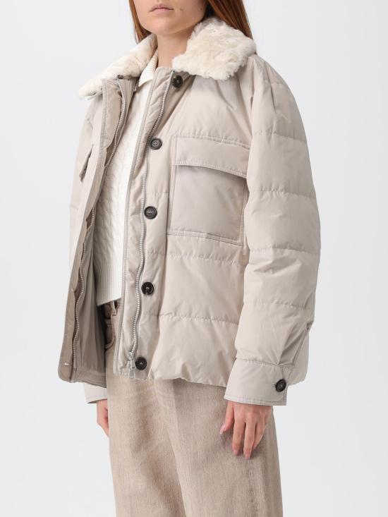 25FW 브루넬로 쿠치넬리 퍼 장식 다운 자켓 MG5017688 C7958 Grey - BRUNELLO CUCINELLI