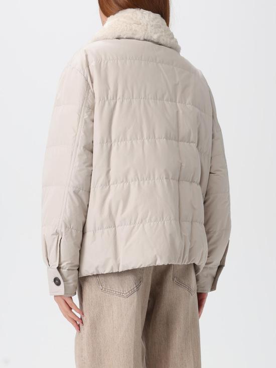 25FW 브루넬로 쿠치넬리 퍼 장식 다운 자켓 MG5017688 C7958 Grey - BRUNELLO CUCINELLI