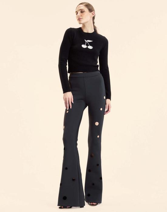  신시아 로리 스트레이트 팬츠 신시아 로울리 피카부 본디드 팬츠 블랙 - CYNTHIA ROWLEY