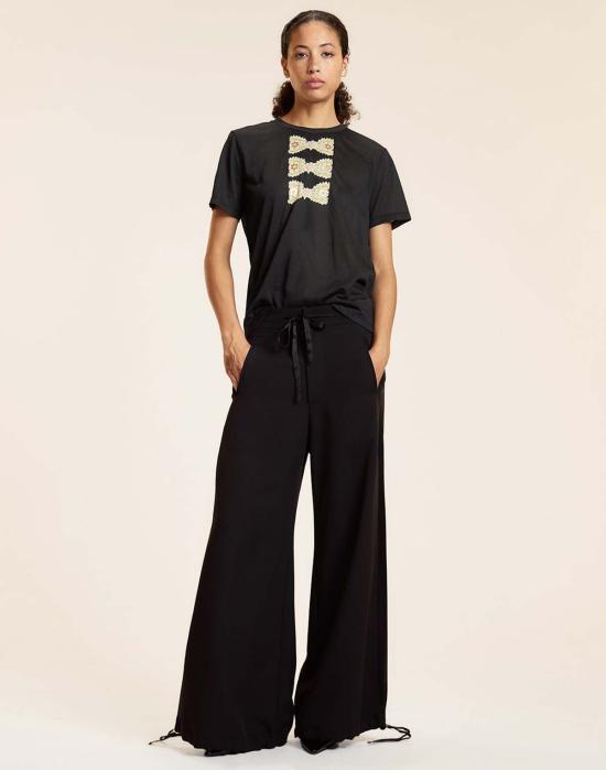  신시아 로리 반팔 티셔츠 신시아 로울리 포일 프린트 티셔츠 블랙 멀티 - CYNTHIA ROWLEY