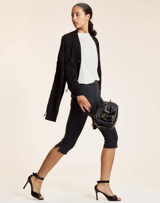  신시아 로리 크롭 팬츠 신시아 로울리 본디드 카프리 블랙 - CYNTHIA ROWLEY