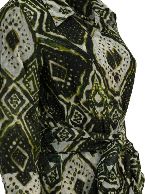 25FW 사만다 성 롱 원피스 ASTERTIE DYE MALDIVES IVORY OLIVE GREEN - SAMANTHA SUNG