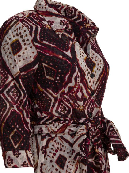 25FW 사만다 성 롱 원피스 ASTERTIE DYE MALDIVES IVORY BURGUNDY Red - SAMANTHA SUNG