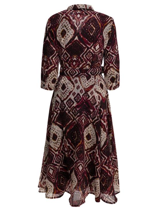 25FW 사만다 성 롱 원피스 ASTERTIE DYE MALDIVES IVORY BURGUNDY Red - SAMANTHA SUNG