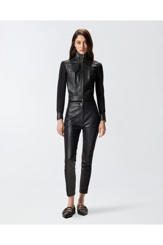 25FW 핑코 가죽 자켓 105367Y75KZ99 Black - PINKO