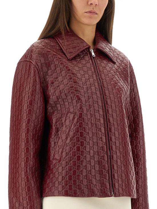 26FW 구찌 모노그램 칼라 집업 자켓 834306 XNA4F6052 BORDEAUX - GUCCI