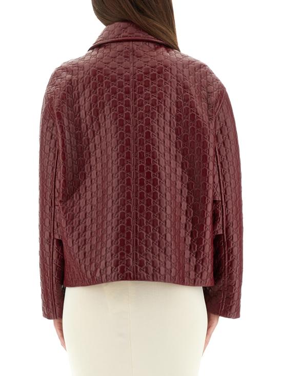 26SS 구찌 모노그램 칼라 집업 자켓 834306 XNA4F6052 BORDEAUX - GUCCI