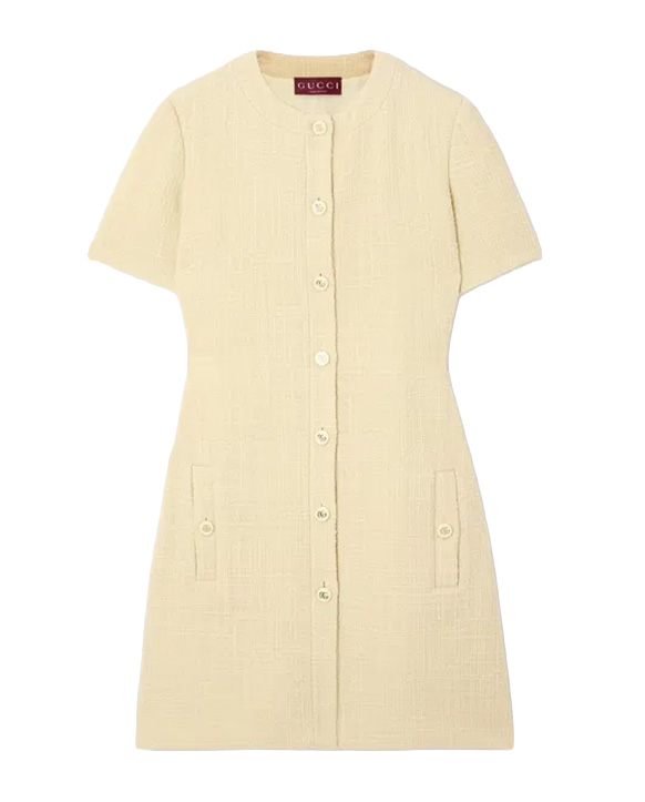 26FW 구찌 텍스처드 트위드 드레스 827310 ZASX29208 BEIGE