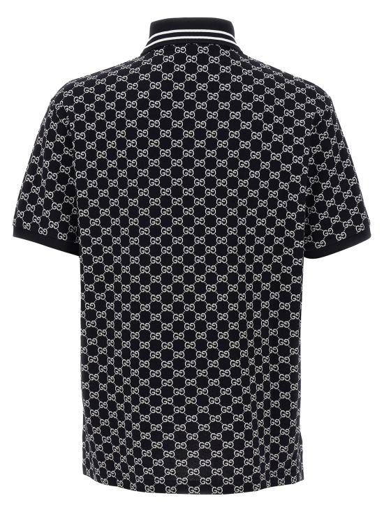 25FW 구찌 코튼 피케 자카드 폴로 셔츠 788024 XJHH74137 BLUE - GUCCI