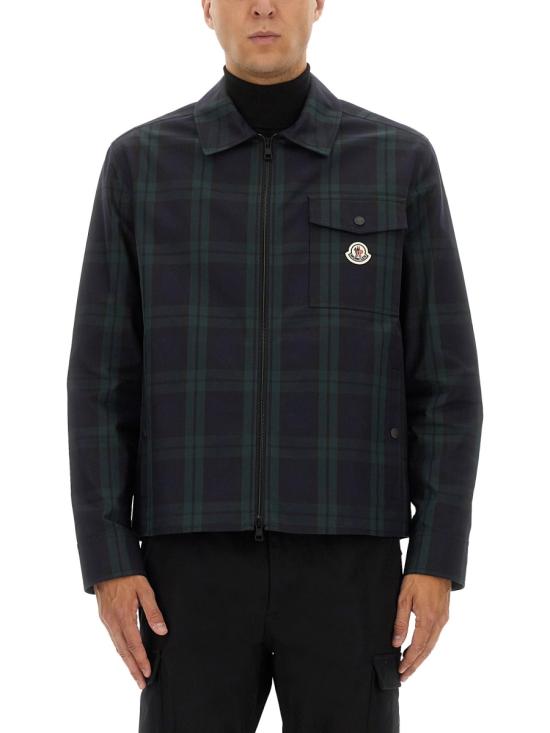 26FW 몽클레어 체크 코튼 개버딘 롱슬리브 셔츠 2F00007 M7484F98 BLACK