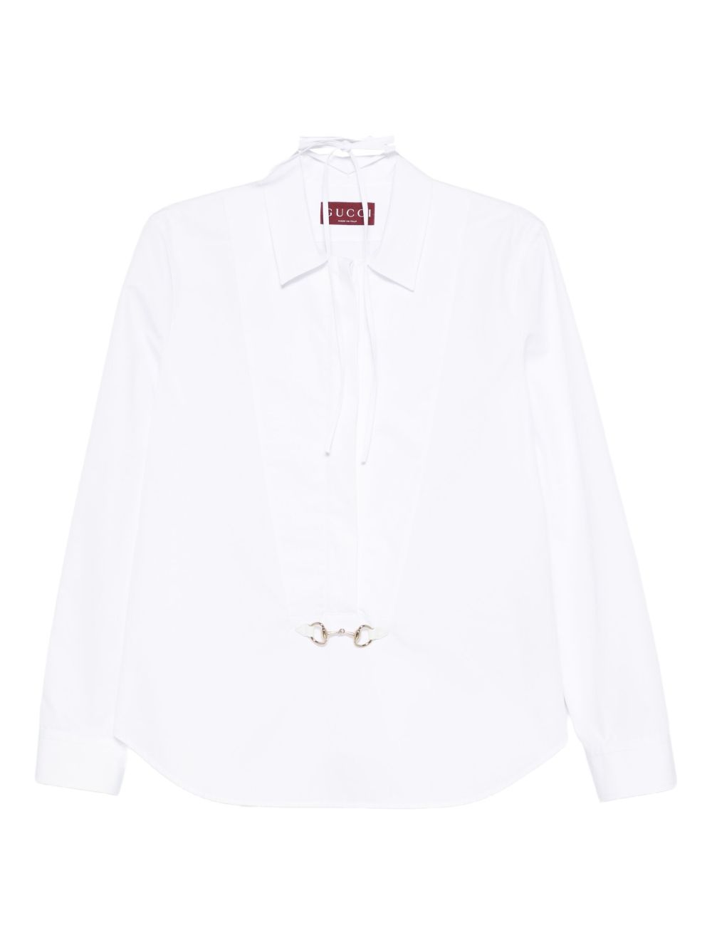 26FW 구찌 스빗 타이 넥 셔츠 831912 Z8B2P9000 WHITE