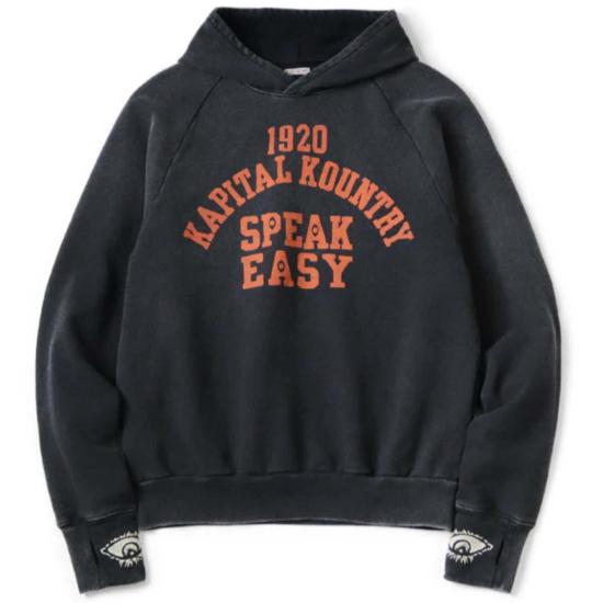 캐피탈 긴팔 티셔츠 Kapital Swt Knit Raglan Hoody (Speakeasy College) 후디