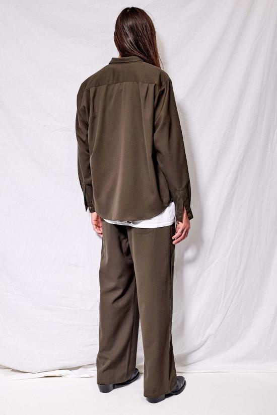  어셈블리 뉴욕 긴팔 셔츠 어셈블리 브라운 수팅 지퍼 포엣 셔츠 - ASSEMBLY NEW YORK