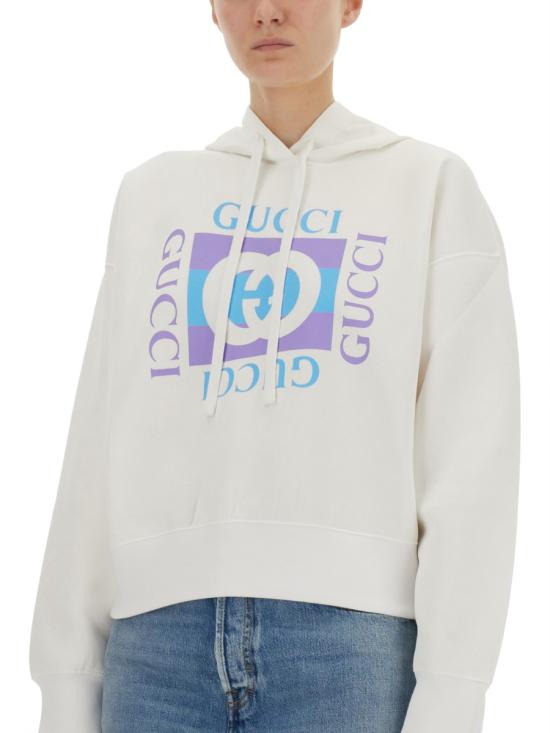 26FW 구찌 프린티드 코튼 후드 티셔츠 837935 XJHGJ9081 WHITE - GUCCI