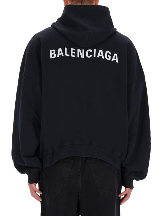 26SS 발렌시아가 백 폴로 후드 페이디드 827939 TTVJ21569 BLACK - BALENCIAGA
