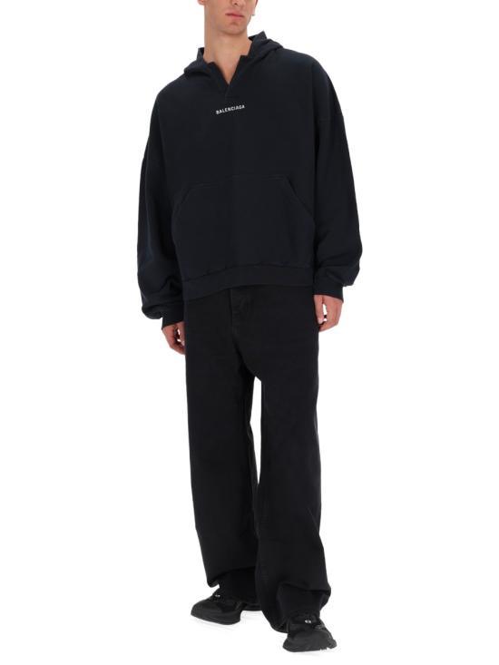26SS 발렌시아가 백 폴로 후드 페이디드 827939 TTVJ21569 BLACK - BALENCIAGA