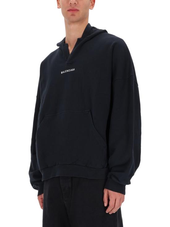 26SS 발렌시아가 백 폴로 후드 페이디드 827939 TTVJ21569 BLACK - BALENCIAGA