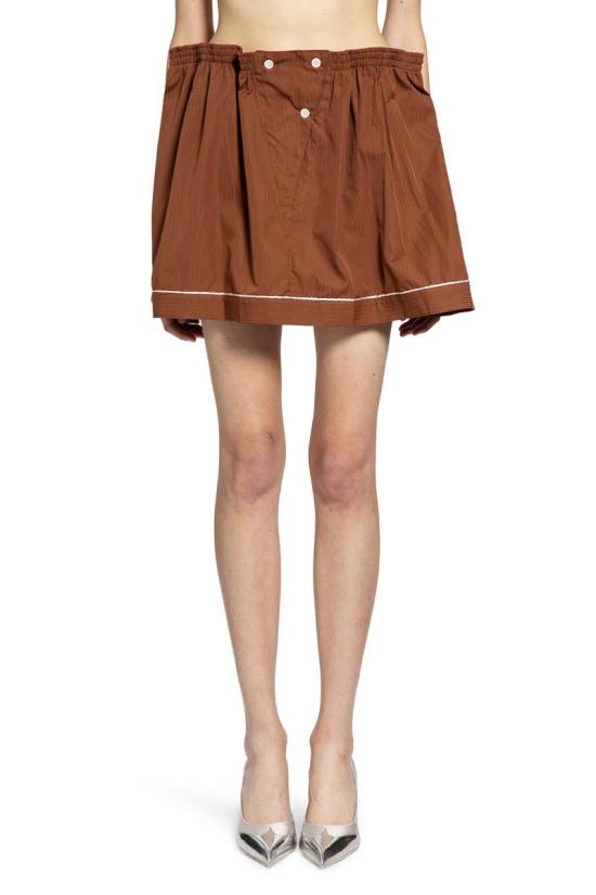 25FW 프라다 미디 스커트 P145ZG18OU F0005 BROWN