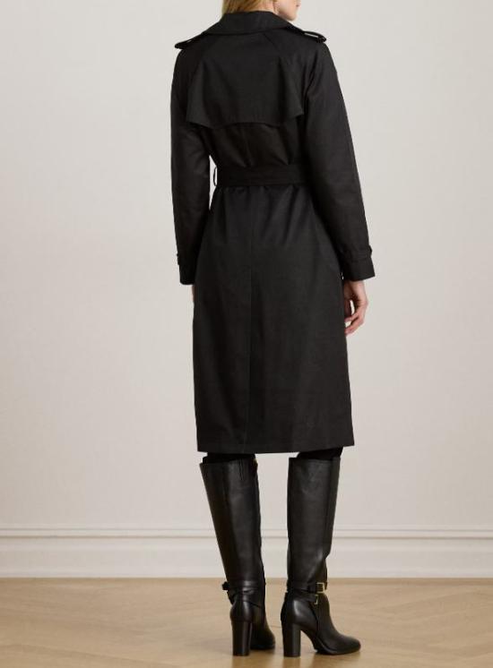 25FW 랄프 로렌 더블 브레스티그 트렌치 코트  297951259001BLACK Black - RALPH LAUREN