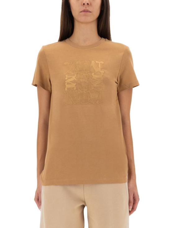 25FW 막스마라 BRAVO 엠브로이드 코튼 티셔츠 2521946032600 112009 BEIGE