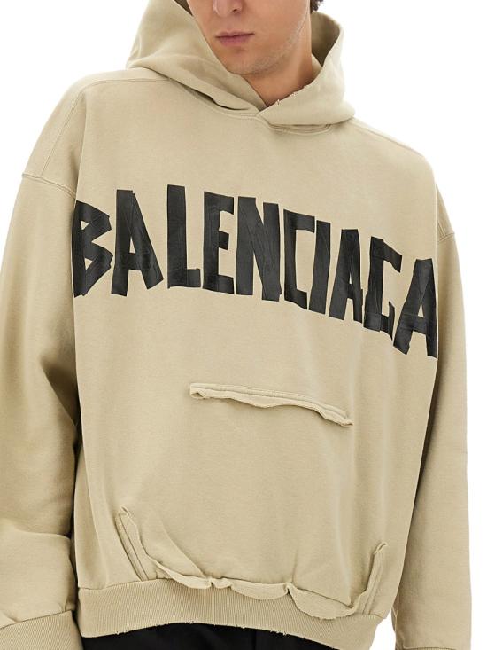 25FW 발렌시아가 테이프 포켓 후디 744441 TSV869501 BEIGE - BALENCIAGA