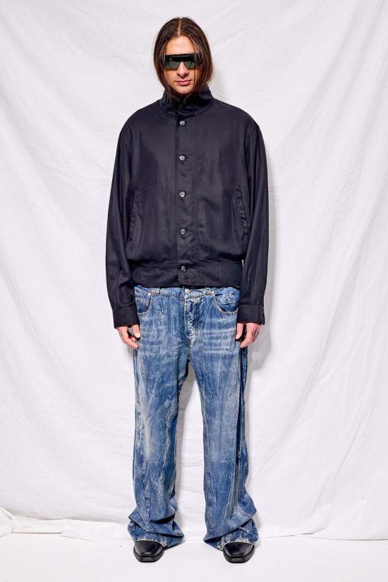  아워레가시 봄버 자켓 아워 레거시 드레이핑 블랙 리오셀 모크 봄버 - OUR LEGACY