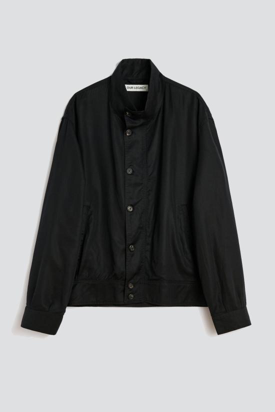  아워레가시 봄버 자켓 아워 레거시 드레이핑 블랙 리오셀 모크 봄버 - OUR LEGACY