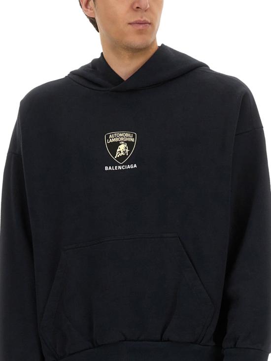 25FW 발렌시아가 미디엄 핏 후드 티셔츠 767877 TSVR11083 BLACK - BALENCIAGA