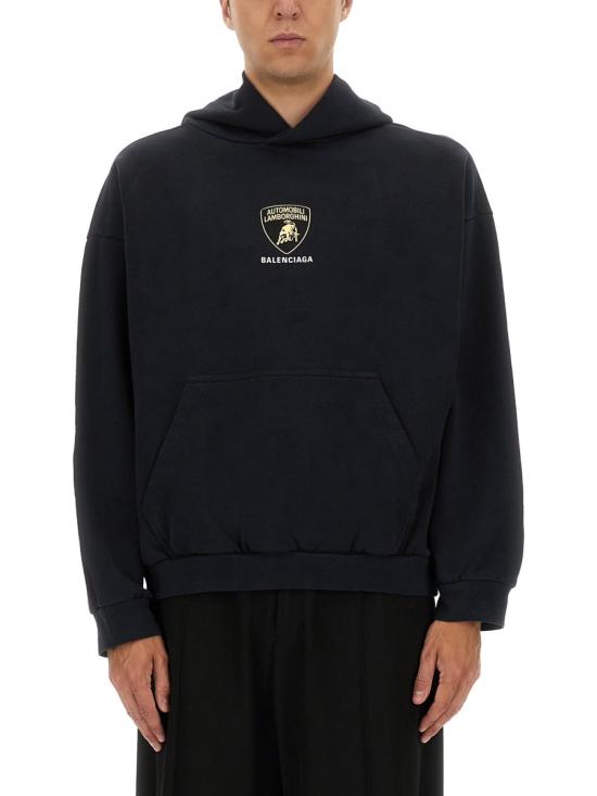 25FW 발렌시아가 미디엄 핏 후드 티셔츠 767877 TSVR11083 BLACK