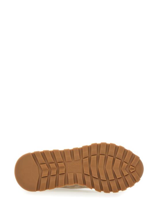 26SS 브루넬로 쿠치넬리 샤이니 탭 디테일 스웨이드 러닝 스니커즈 MZSFG2110 C5859 DOVE - BRUNELLO CUCINELLI