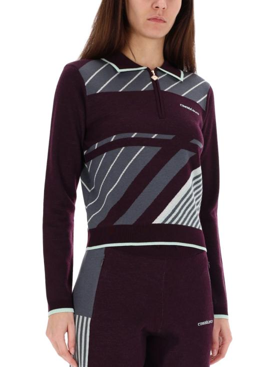 25FW 카사블랑카 폴로 티셔츠 W AW25 KW 1085 01AUBERGINE PURPLE - CASABLANCA