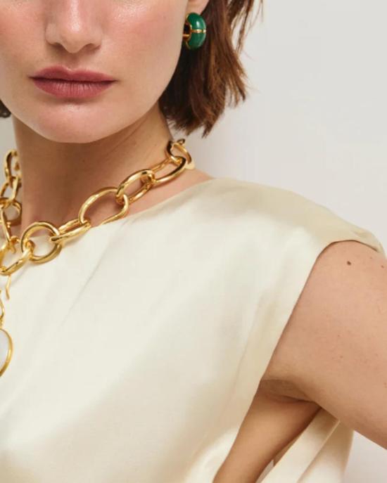  리지 포르투나토 이어링 젤리지 후프 귀걸이 그린 제이드 - LIZZIE FORTUNATO