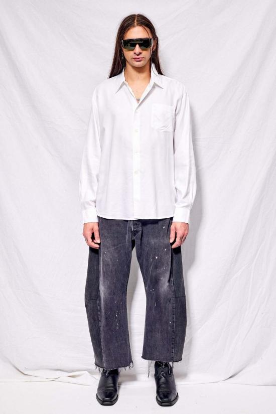  아워레가시 긴팔 셔츠 아워 레거시 스테틱 화이트 리퀴드 옥스포드 비욘드 셔츠 - OUR LEGACY