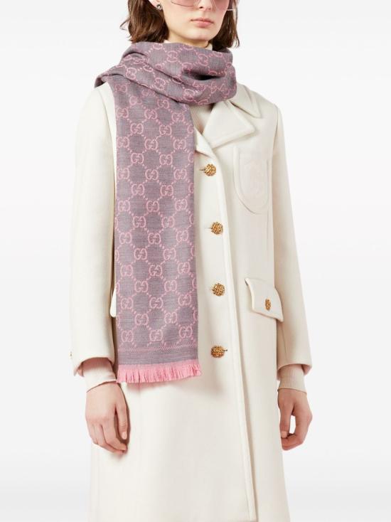 25FW 구찌 GG 자카드 니트 스카프 133483 3G2001272 PINK - GUCCI