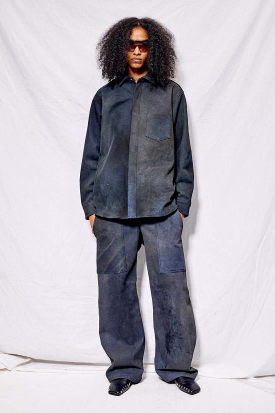  어셈블리 뉴욕 데님 셔츠 어셈블리 더티 인디고 루즈 스냅 - ASSEMBLY NEW YORK