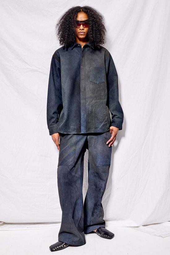  어셈블리 뉴욕 데님 셔츠 어셈블리 더티 인디고 루즈 스냅 - ASSEMBLY NEW YORK