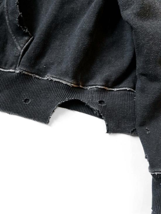  캐피탈 긴팔 티셔츠 SWT 니트 스릴러 데미지드 후드 티셔츠(스터드) - KAPITAL