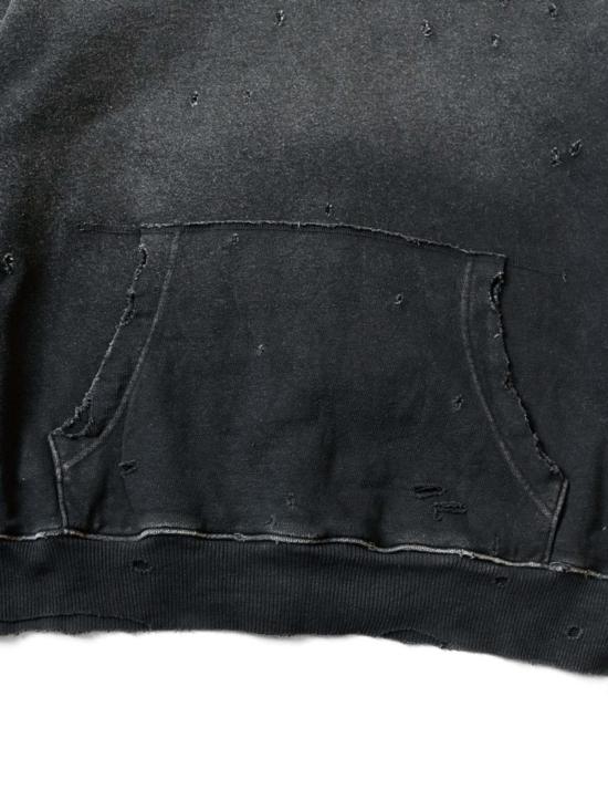  캐피탈 긴팔 티셔츠 SWT 니트 스릴러 데미지드 후드 티셔츠(스터드) - KAPITAL