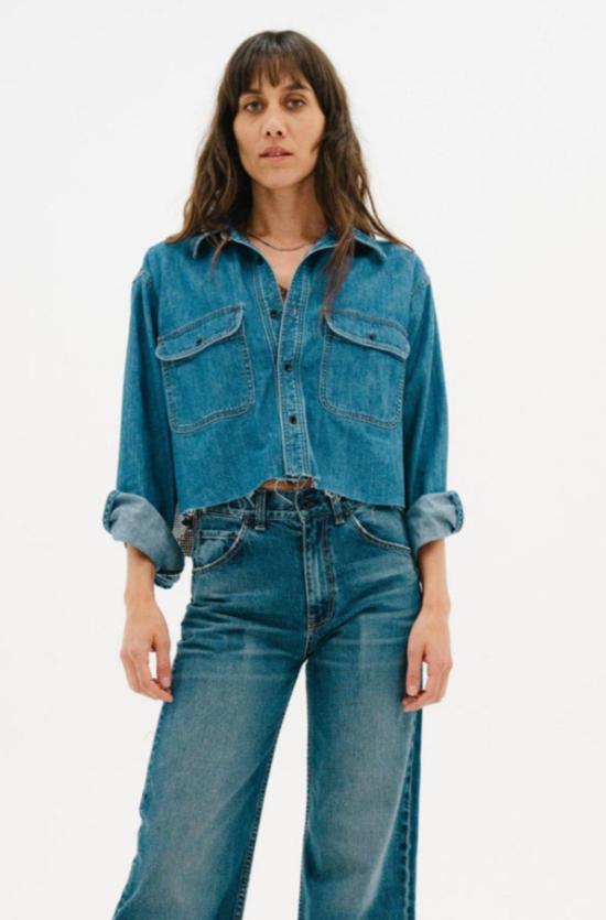  ASKK 뉴욕 데님 셔츠 Askk Ny Crosby 콤보 플란넬 셔츠