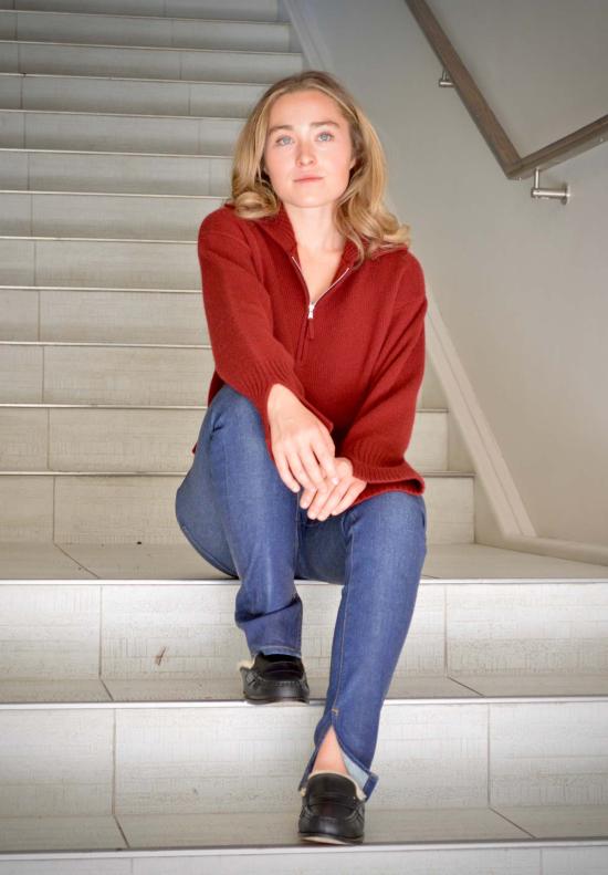  얼루드 가디건 알루드 폴로넥 스웨터 버건디