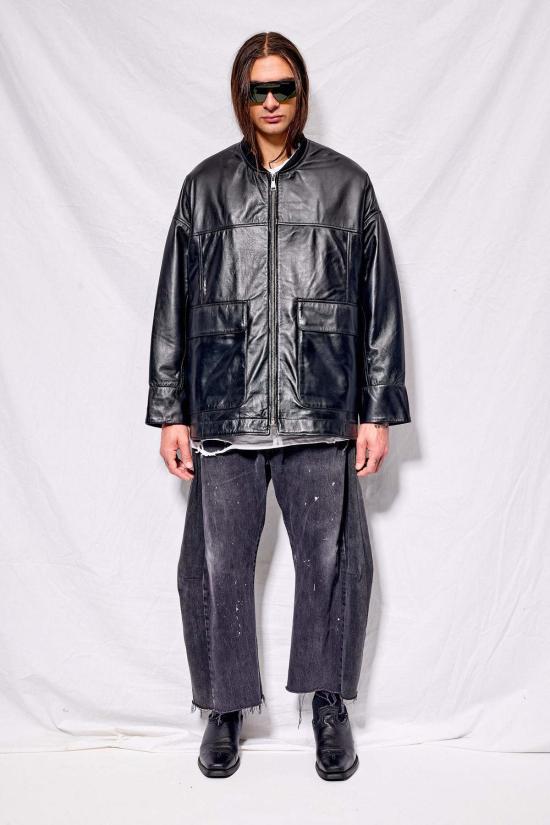  어셈블리 뉴욕 가죽 자켓 어셈블리 블랙 나파 가죽 파카 재킷 - ASSEMBLY NEW YORK