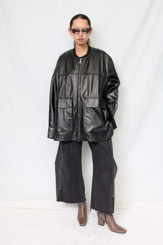  어셈블리 뉴욕 가죽 자켓 어셈블리 블랙 나파 가죽 파카 재킷 - ASSEMBLY NEW YORK