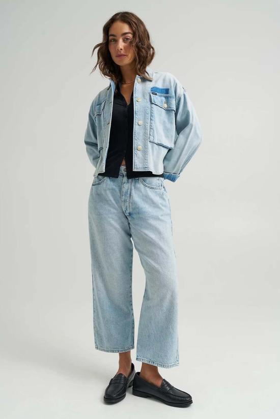  리 데님 팬츠 버튼 플라이 앵클 진 브라이티스트 데이 - LEE