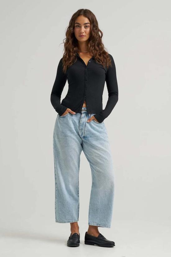  리 데님 팬츠 버튼 플라이 앵클 진 브라이티스트 데이 - LEE