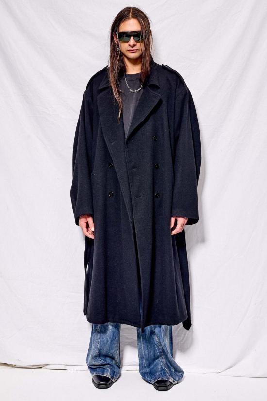  어셈블리 뉴욕 트렌치 코트 어셈블리 블랙 울 트렌치코트