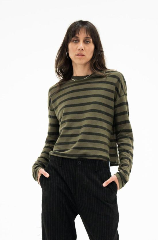  ASKK 뉴욕 반팔 티셔츠 애스크 나이 사파리 스트라이프 티셔츠