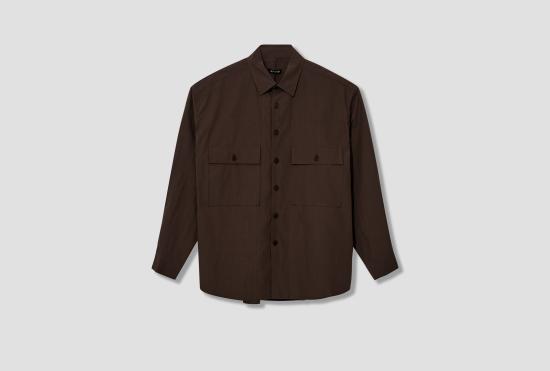 25FW EVAN KINORI 긴팔 셔츠 빅  - 오가닉 코튼 타자기 / 앤트라사이트