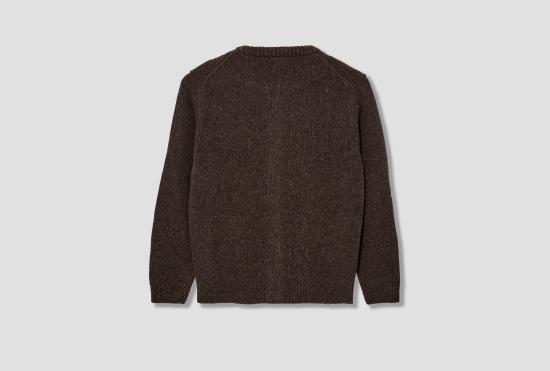 25FW EVAN KINORI 가디건 크루넥 카디건 - 캐시미어/울 트위드/라이트 브라운 - OTHER BRANDS