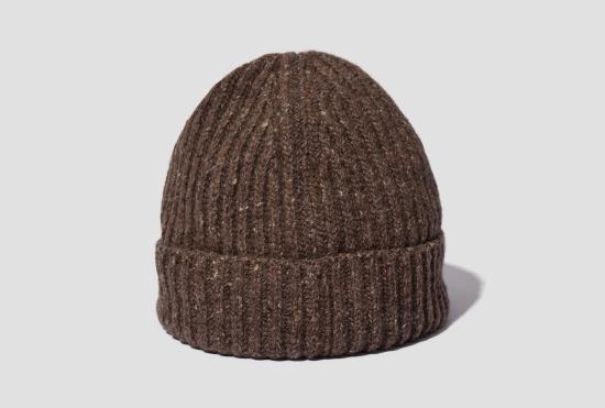 25FW EVAN KINORI 비니 니트 모자 - 캐시미어/울 트위드/라이트 브라운 - OTHER BRANDS